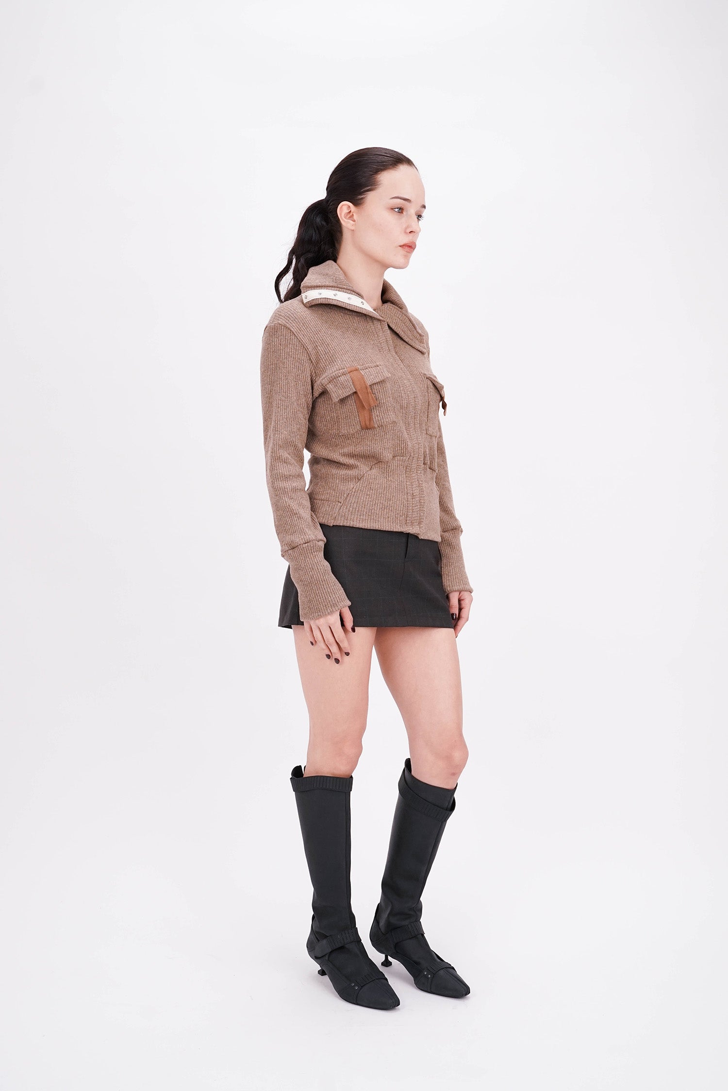 L.H - Cargo Cardigan - Brown Marle
