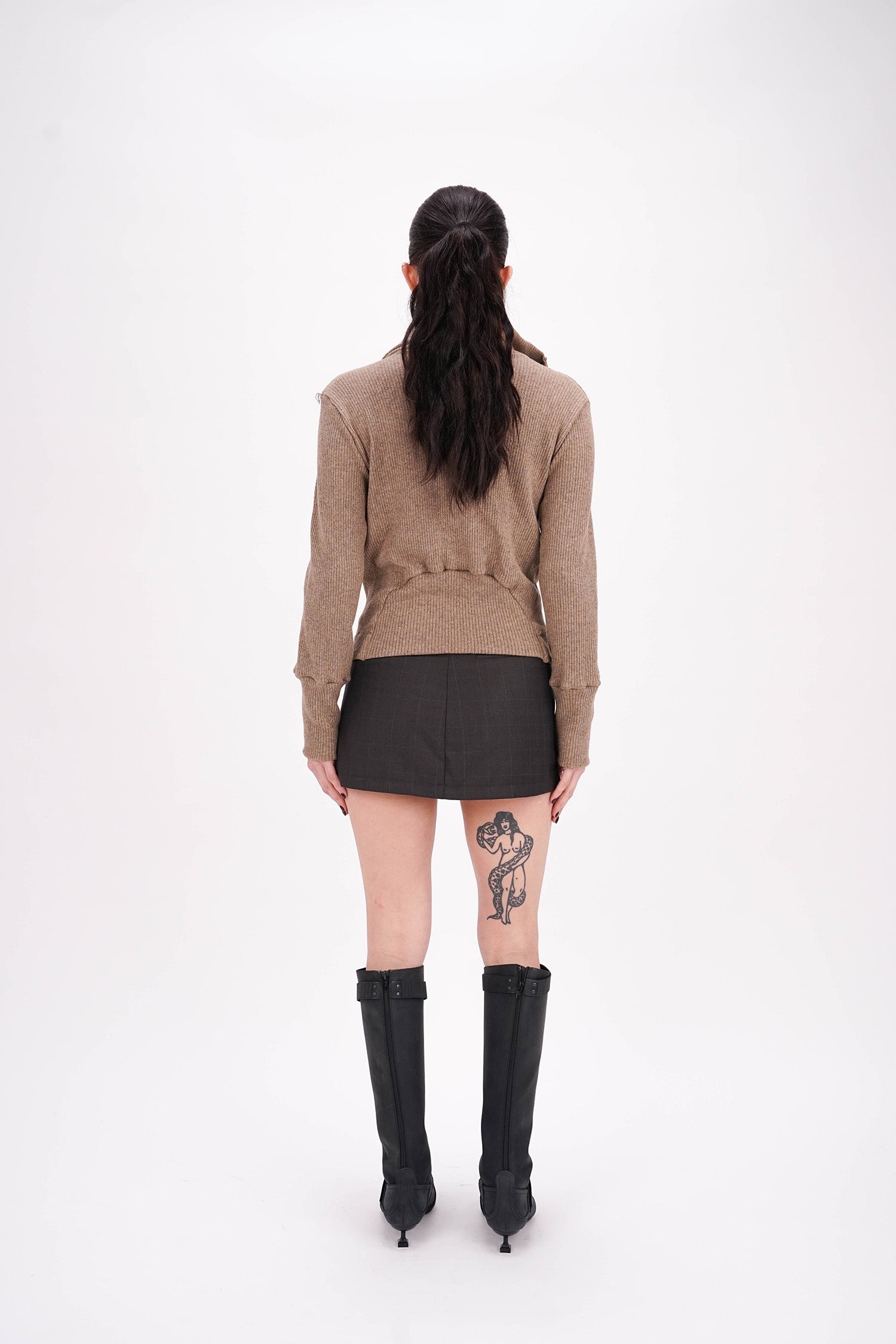 L.H - Cargo Cardigan - Brown Marle