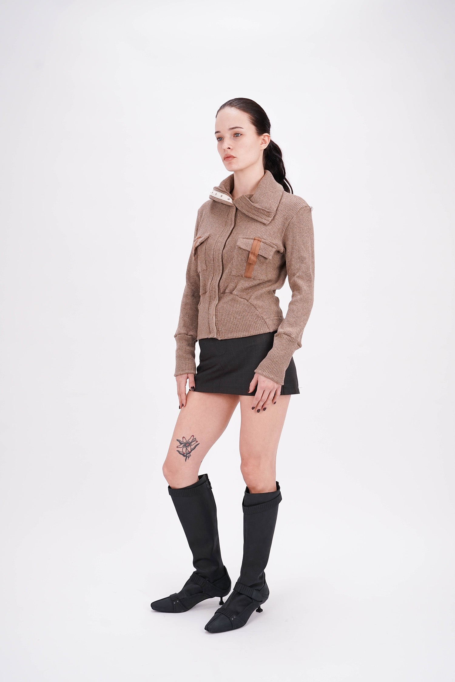 L.H - Cargo Cardigan - Brown Marle