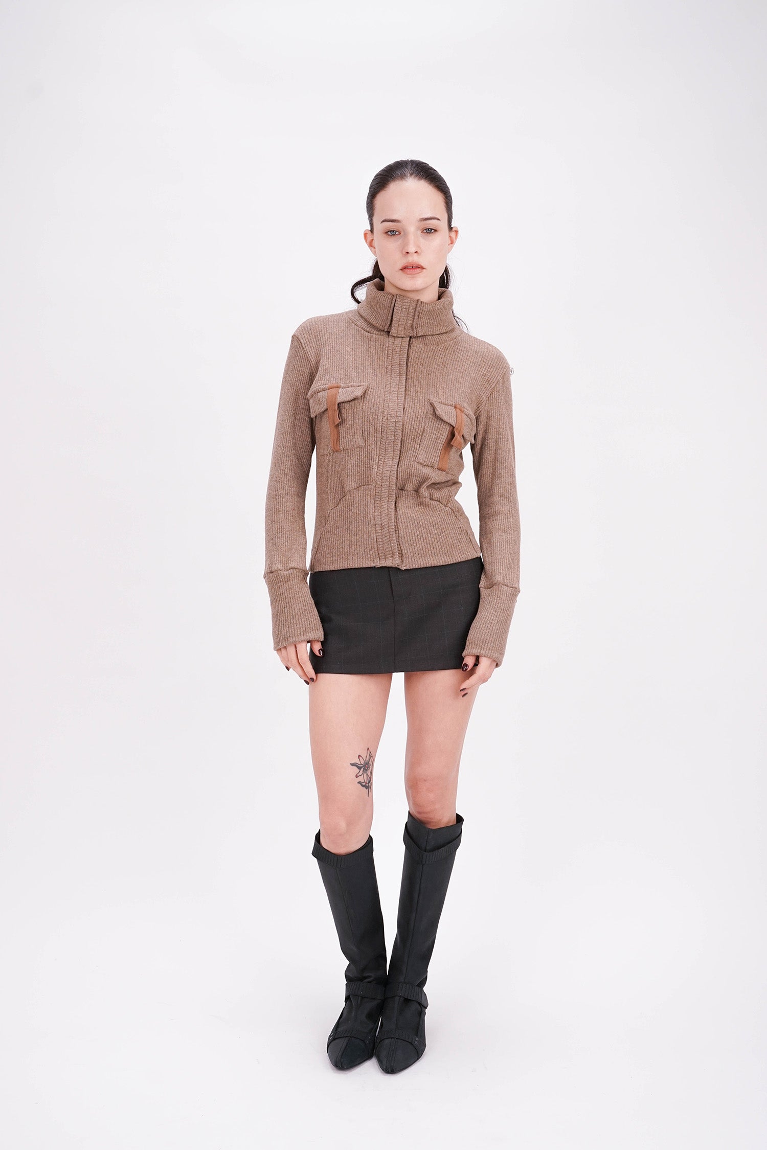 L.H - Cargo Cardigan - Brown Marle