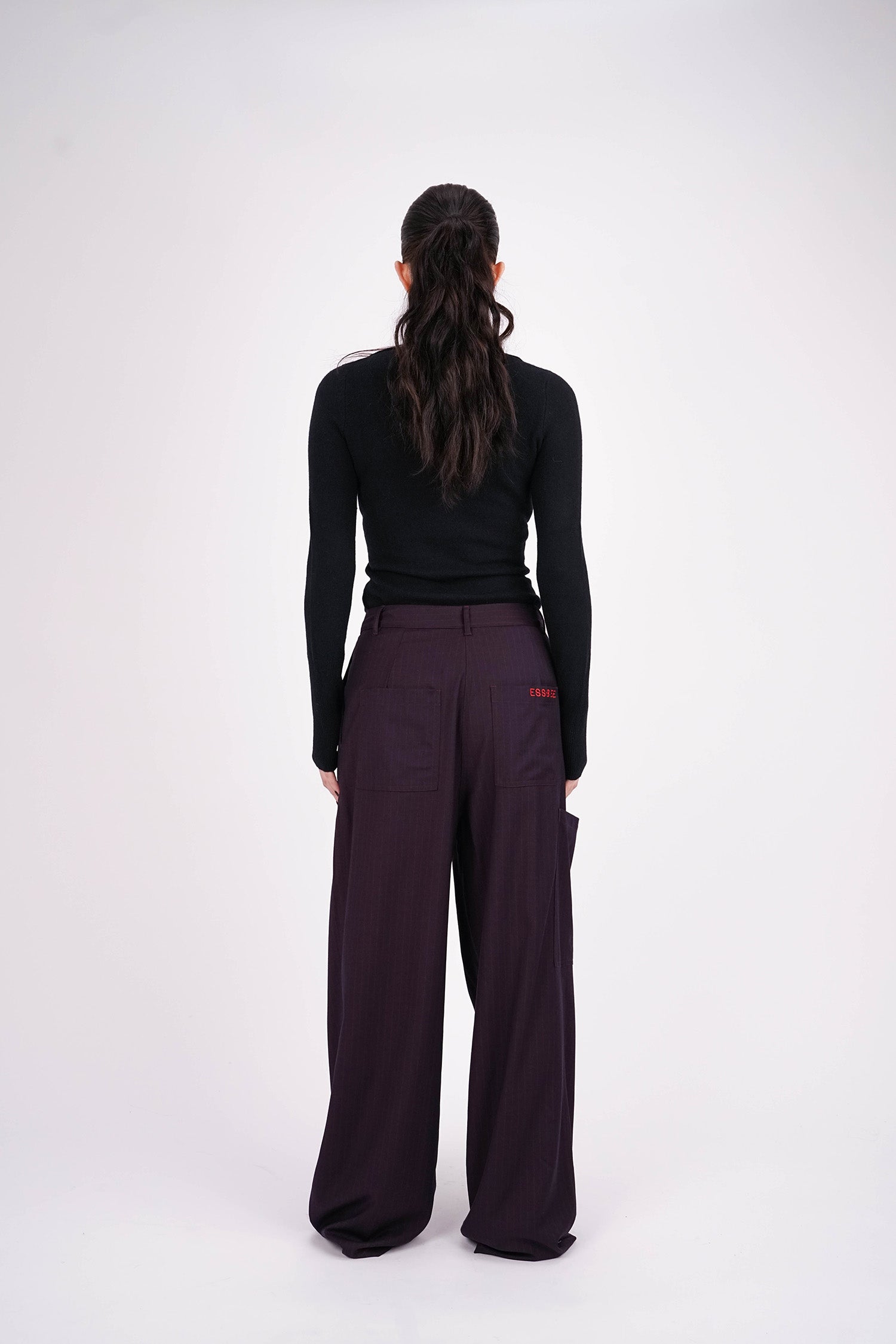 ESS.BEE - Pinstripe Trousers - Plum