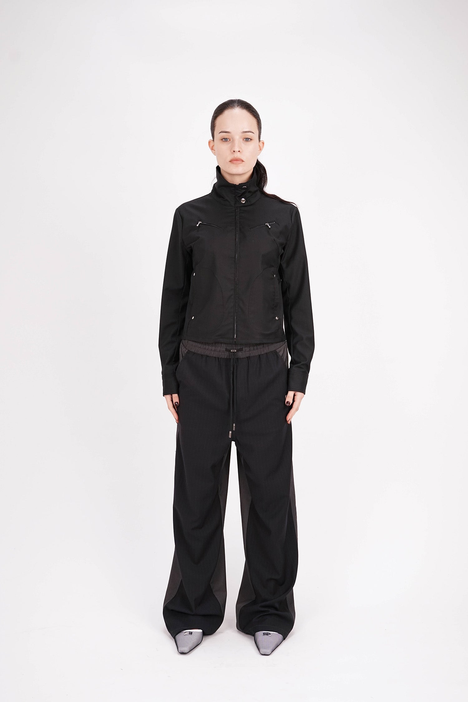 ESS.BEE - Tracksuit Panel Pant - Black Pinstripe/Grey