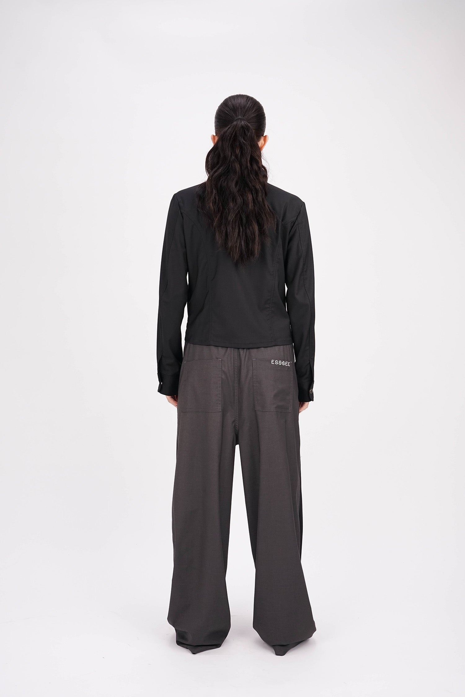 ESS.BEE - Tracksuit Panel Pant - Black Pinstripe/Grey