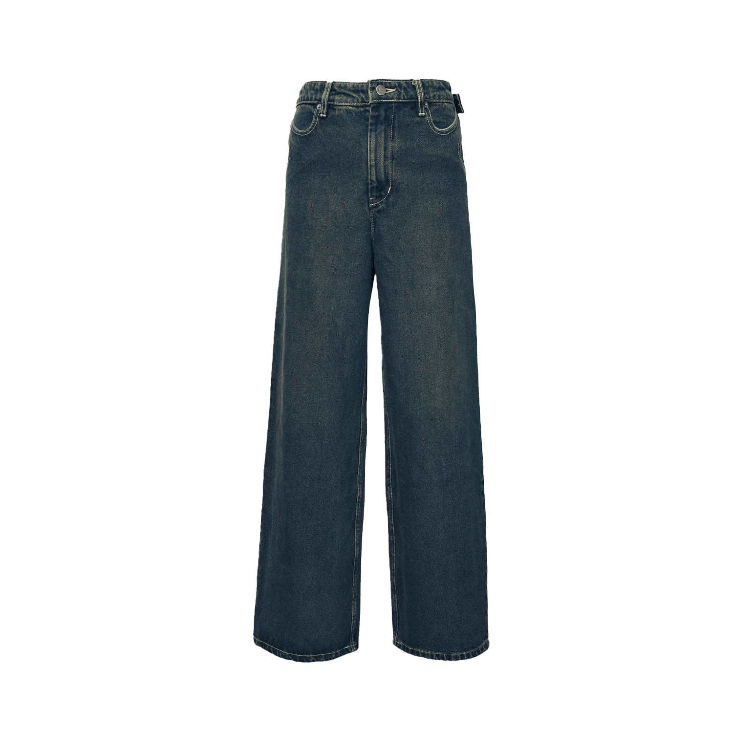 KAHE - Back Buckle Wide Leg Jean - Indigo Fade V.2