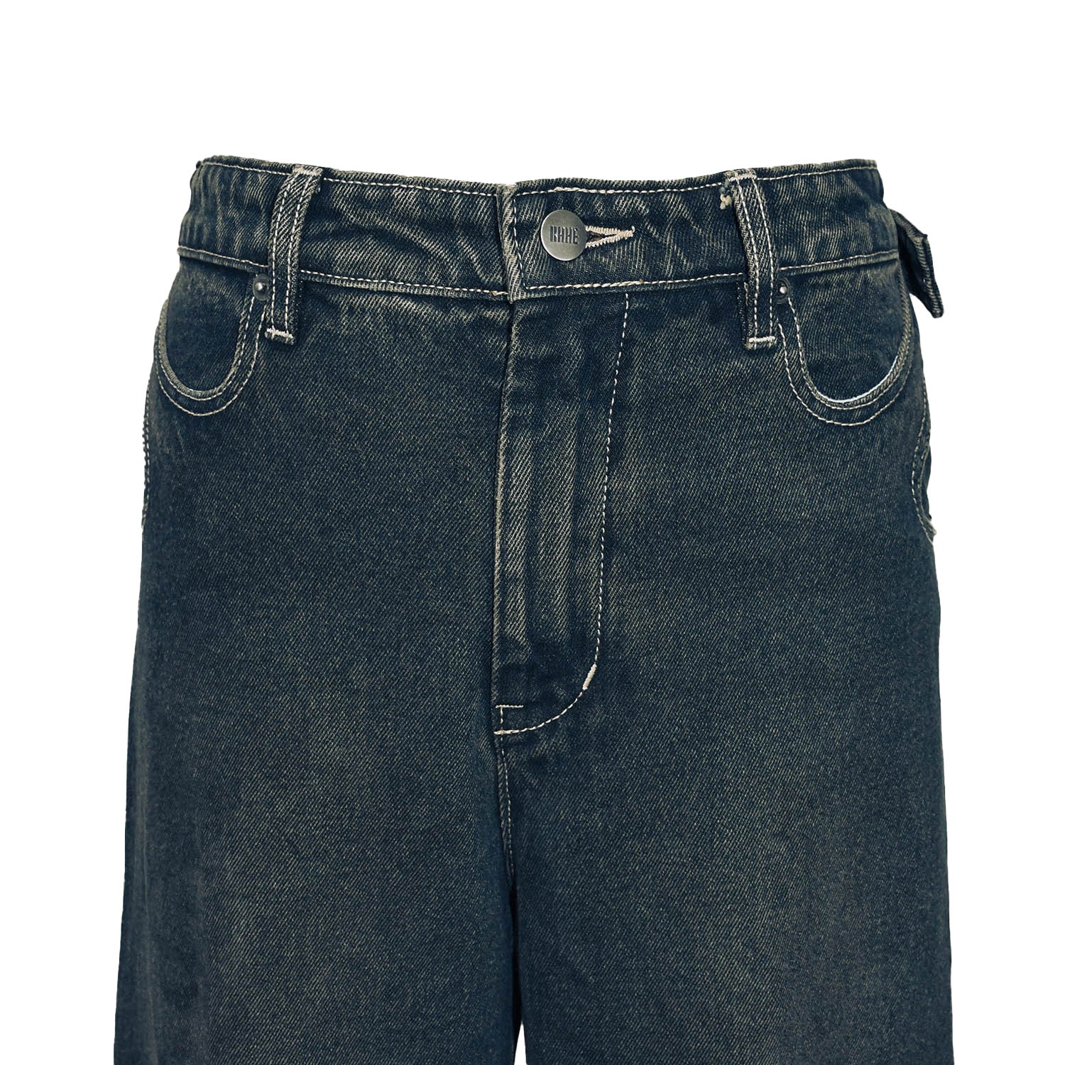 KAHE - Back Buckle Wide Leg Jean - Indigo Fade V.2 KAHE - Back Buckle Wide Leg Jean - Indigo Fade V.2
