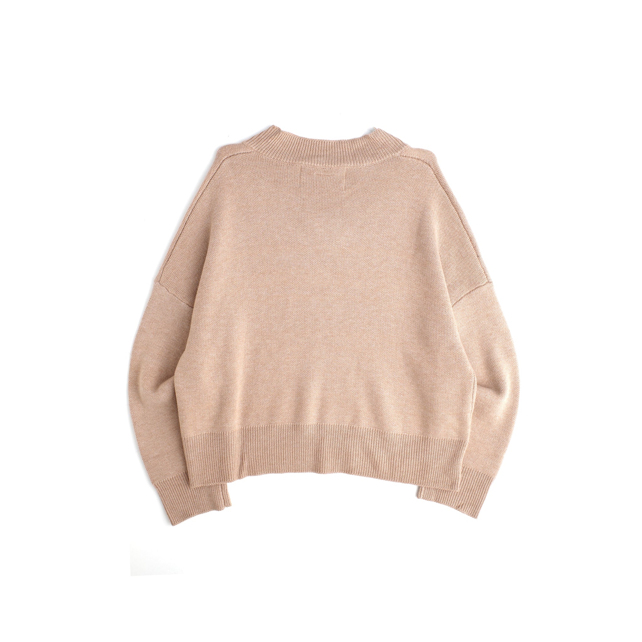 JUNGLES JUNGLES - Logo Boxy V Neck Knit - Beige