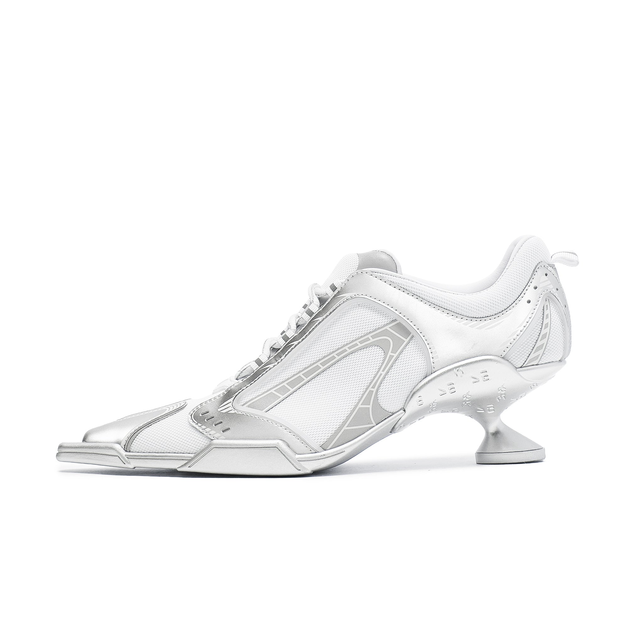 EMPTY BEHAVIOUR - Interstellar High Heel Sneaker - White/Silver