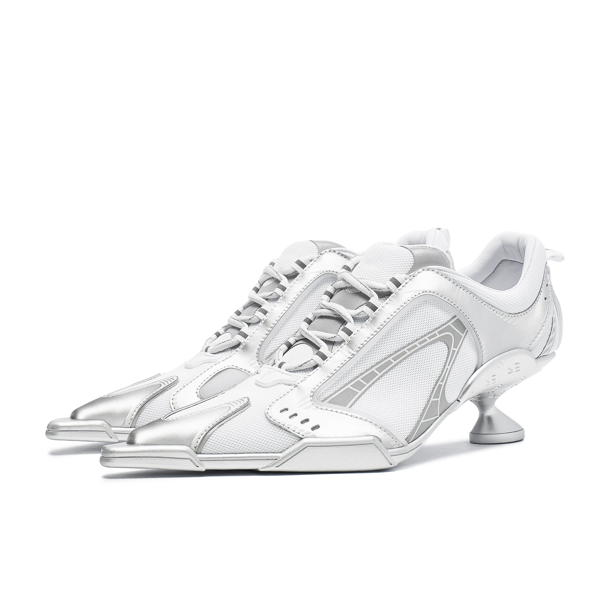 EMPTY BEHAVIOR - Interstellar High Heel Sneaker - White/Silver