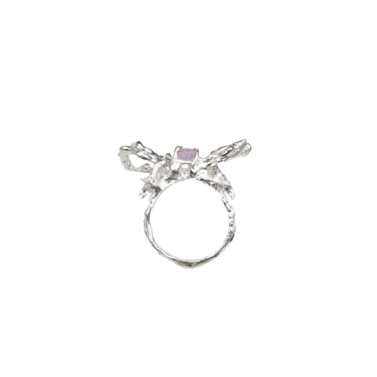 Moira x Mel - Flying Bow Ring - Silver/Amethyst