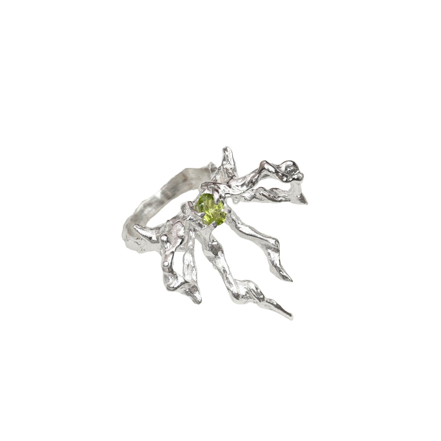 Moira x Mel - Flying Bow Ring - Silver/Peridot