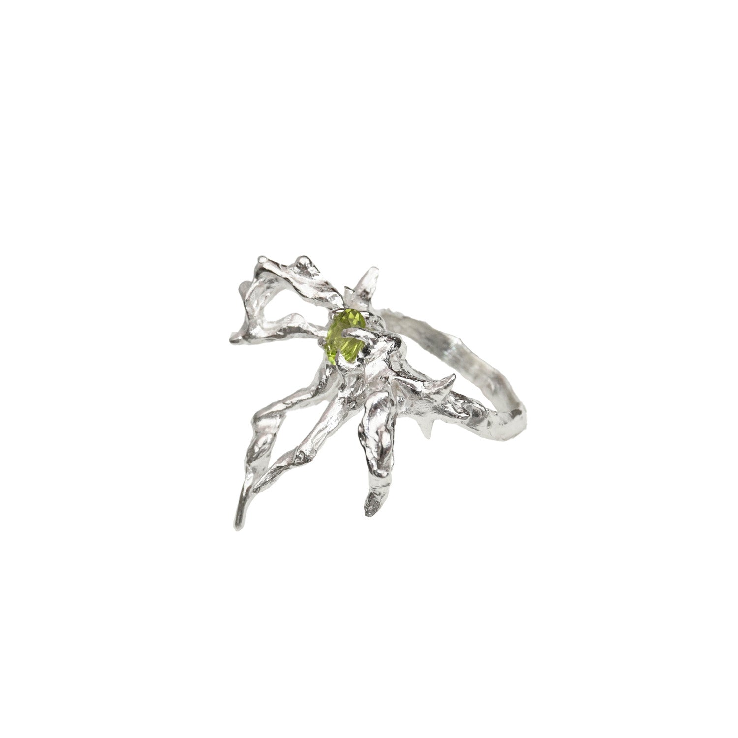 Moira x Mel - Flying Bow Ring - Silver/Peridot