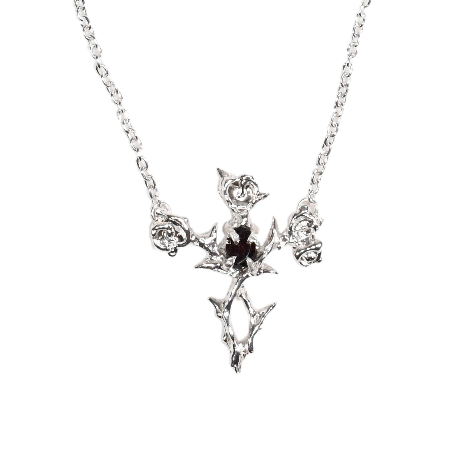 Moira x Mel - Devoted to You Necklace - Silver/Garnet