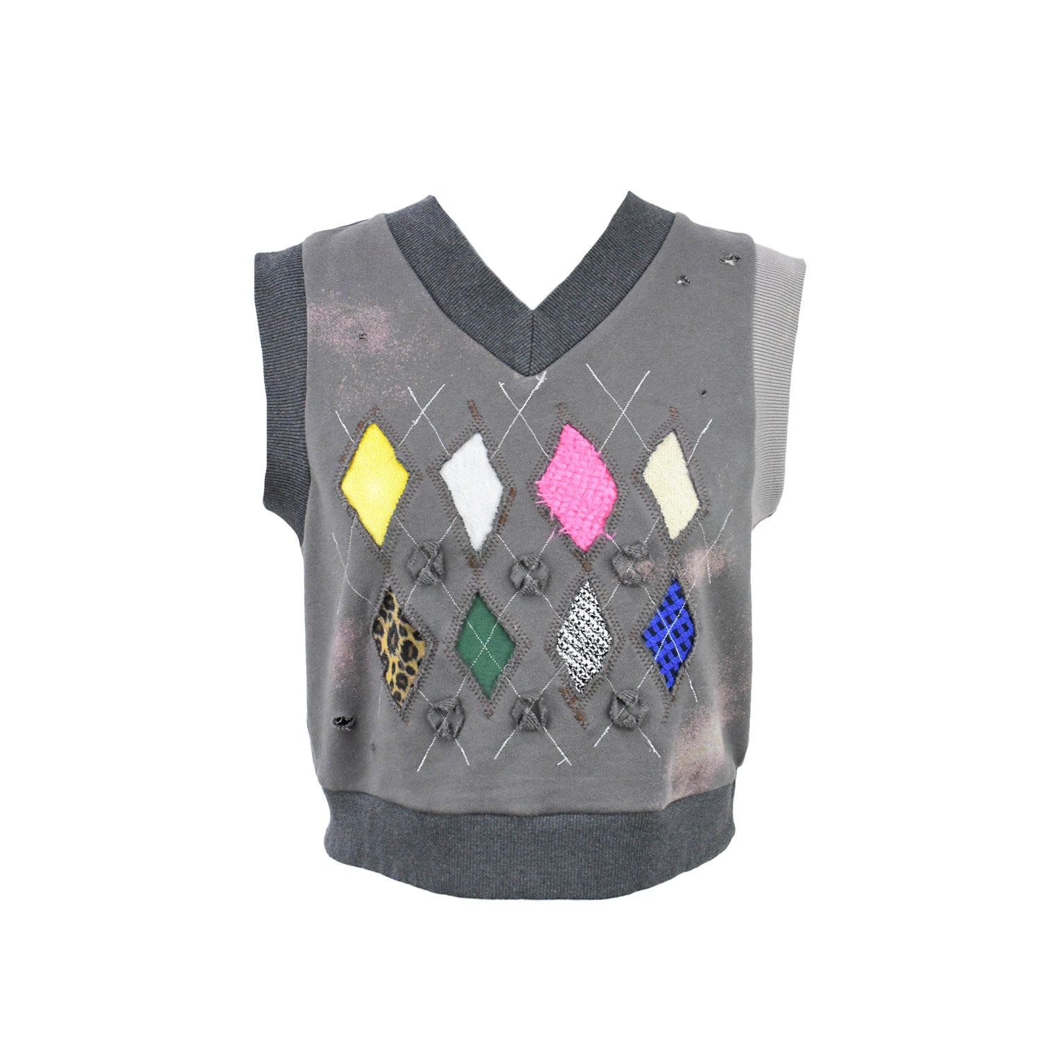 Pocket Money - Argyle Vest - Grey