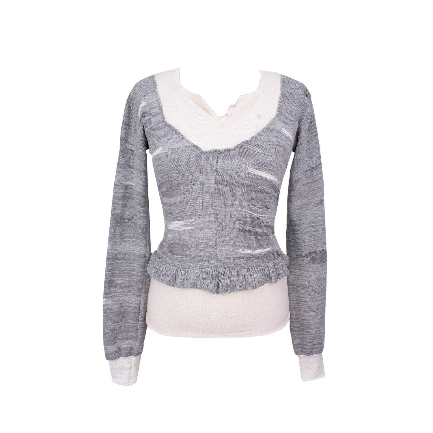 RTAMA - Cardi - Grey & White