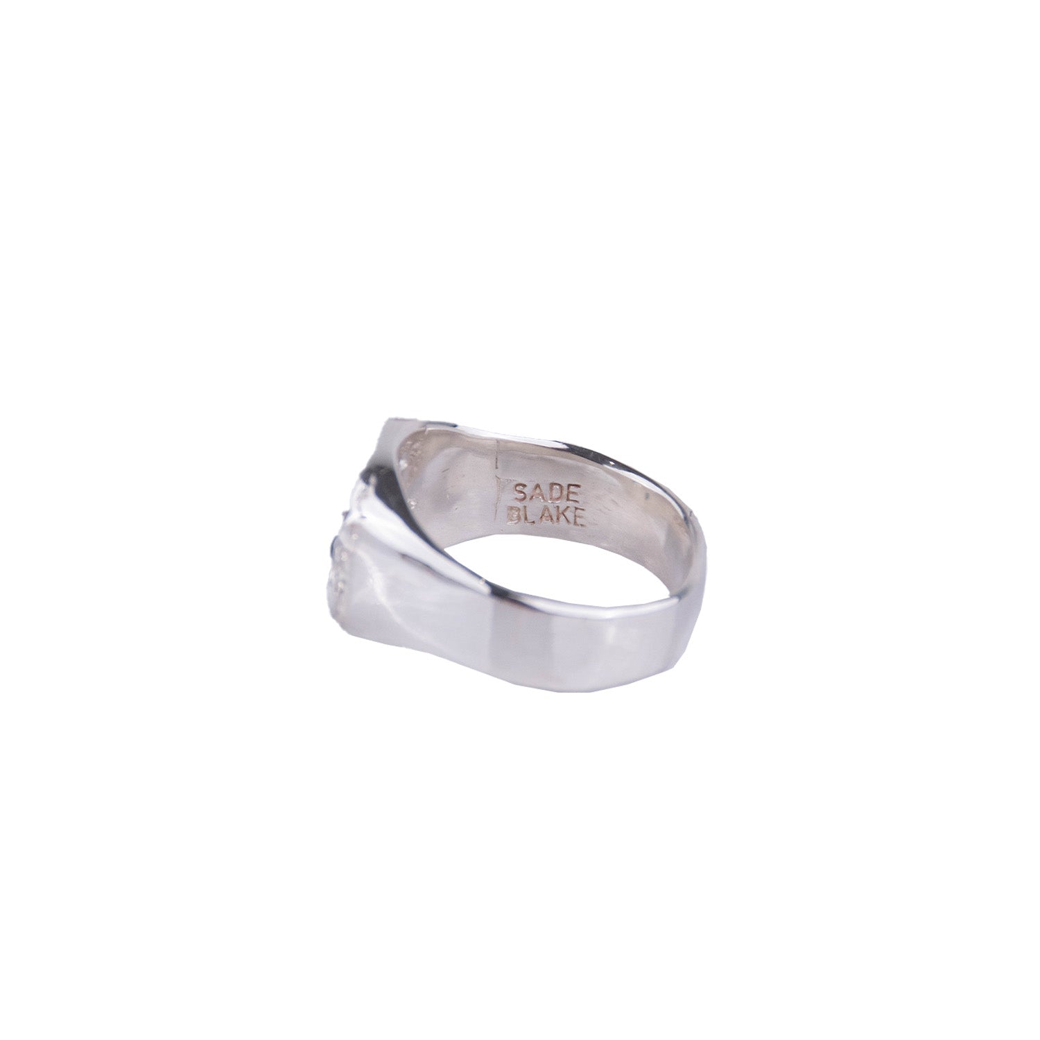 Sade Blake - 011 Silver Signet with Blue Natural Stone Combination