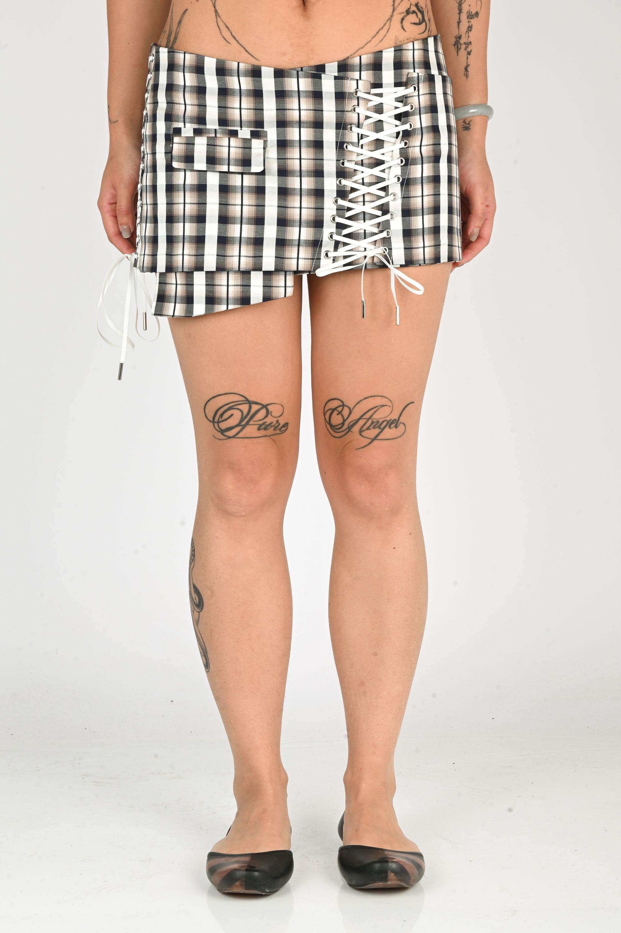 SSCHAFER - Corset Micro Mini Skirt - Plaid