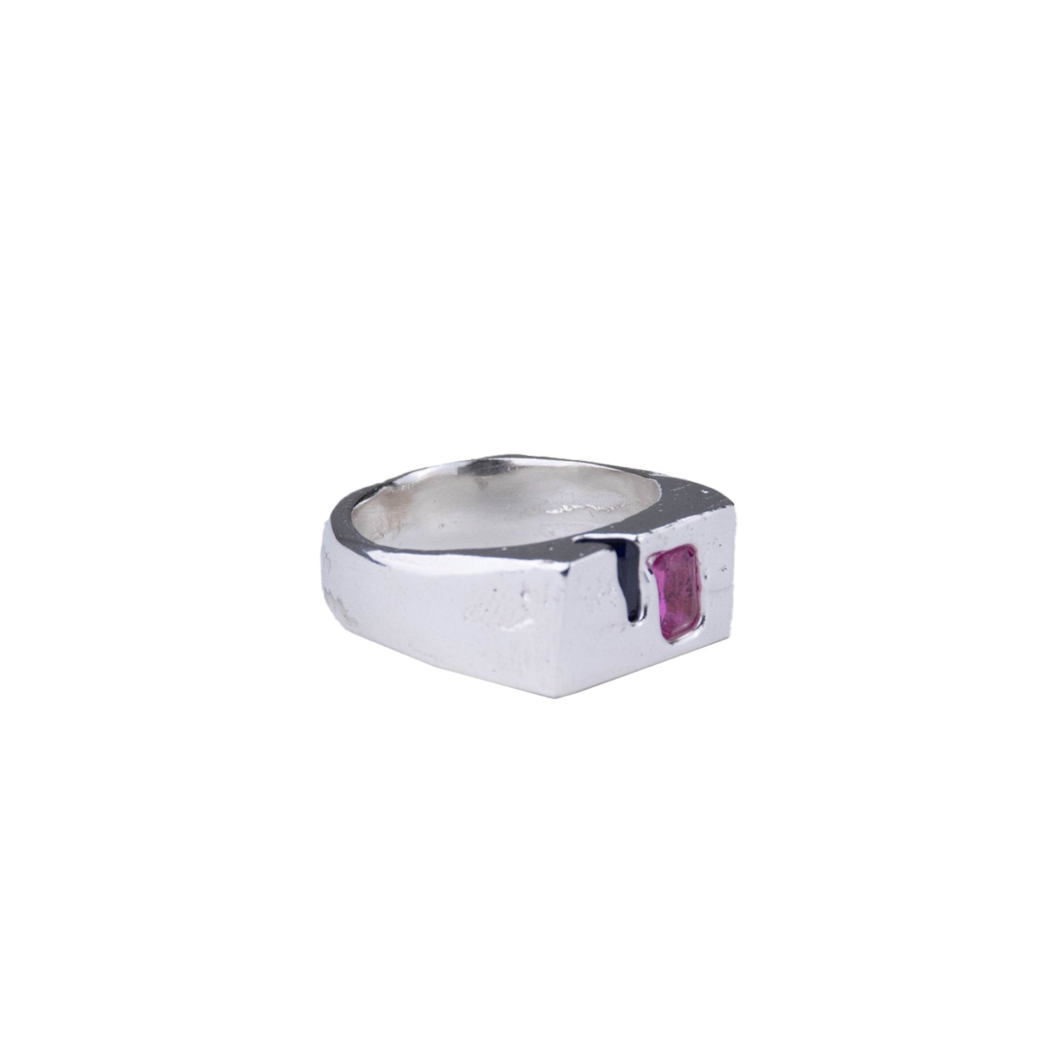 Uncelebrated Jewellery - Rectangle Double Signet - Purple/Pink