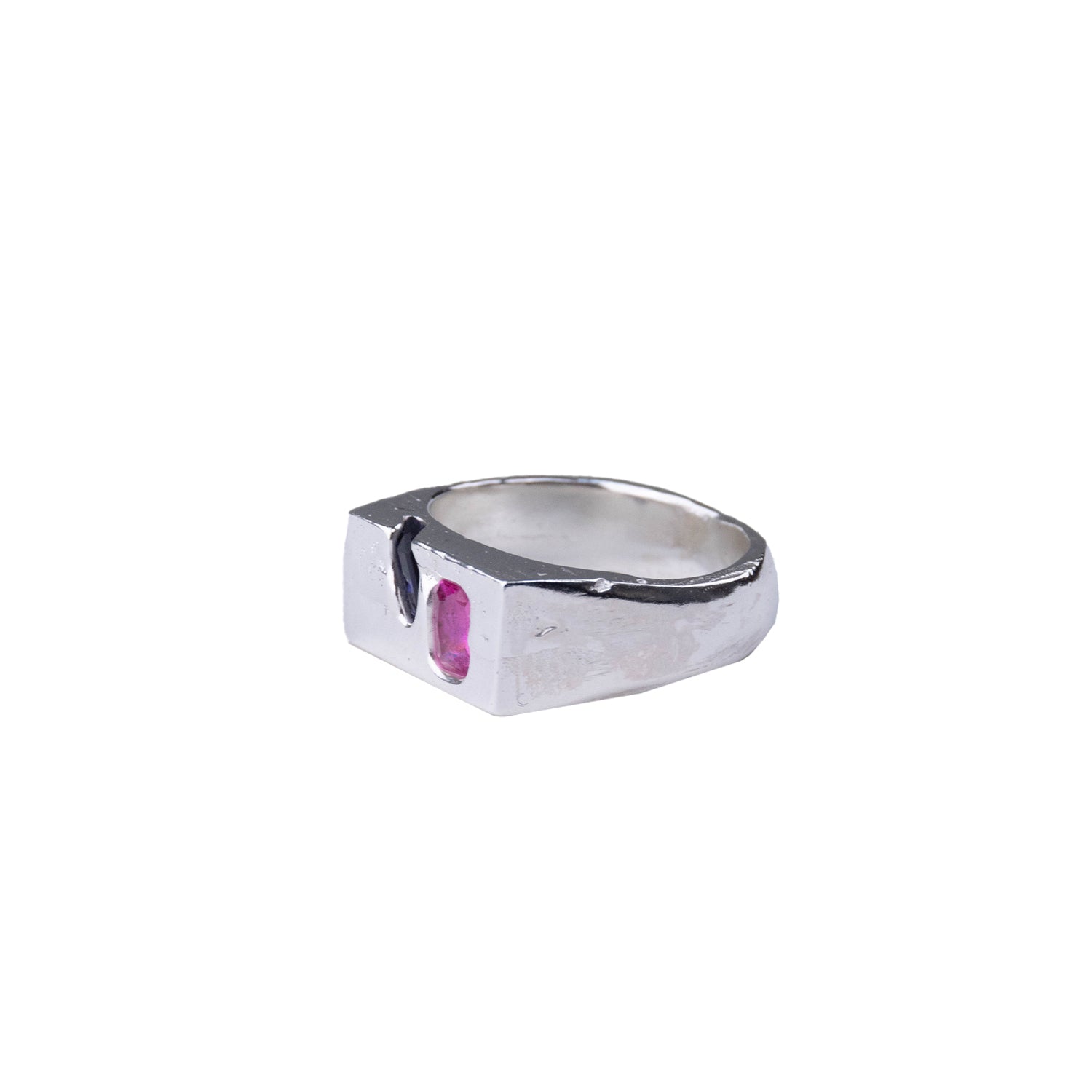 Uncelebrated Jewellery - Rectangle Double Signet - Purple/Pink