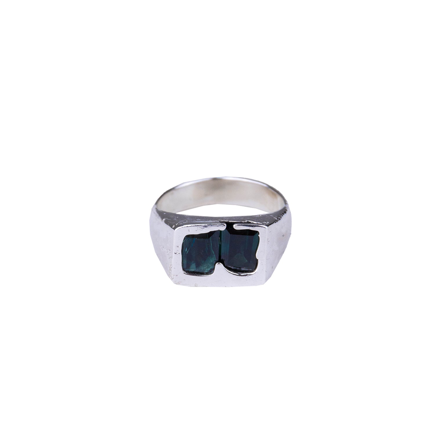 Uncelebrated Jewellery - Square Double Signet - Dark Green