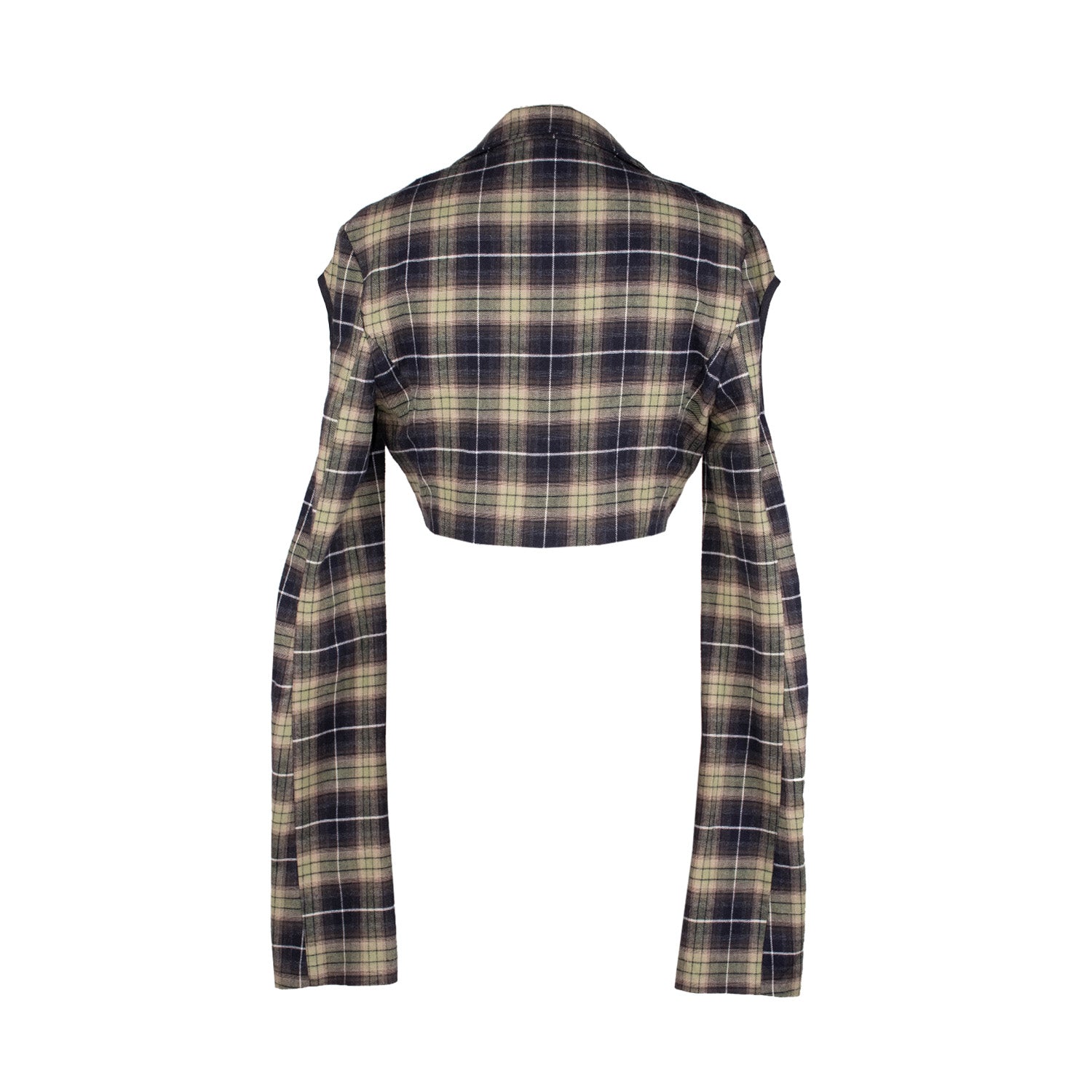 Urte Kat - Twist Sleeve Cotton Jacket - Tartan