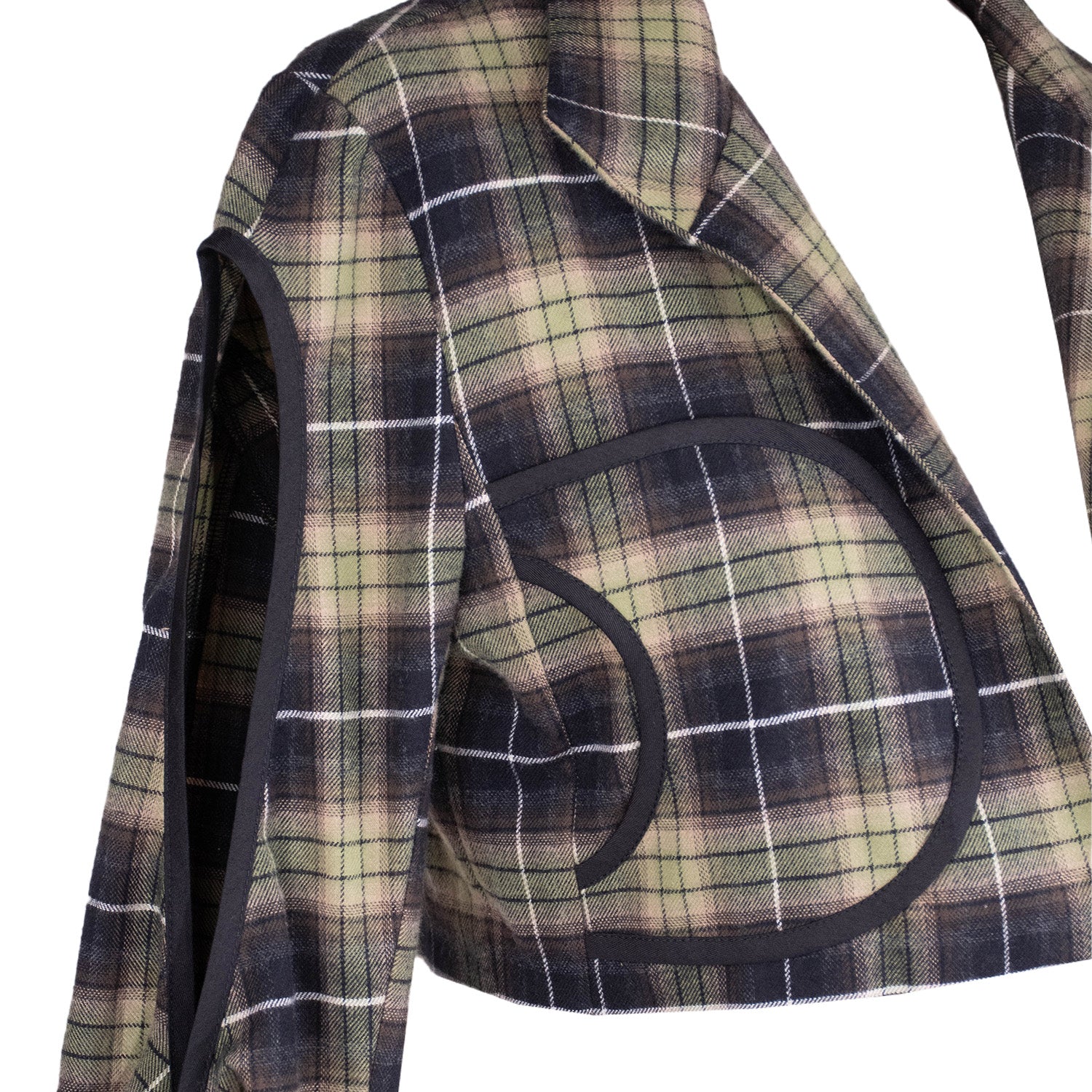 Urte Kat - Twist Sleeve Cotton Jacket - Tartan