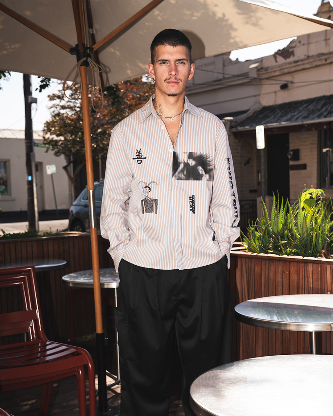 JUNGLES JUNGLES - Find Truth Button Up - Pinstripe