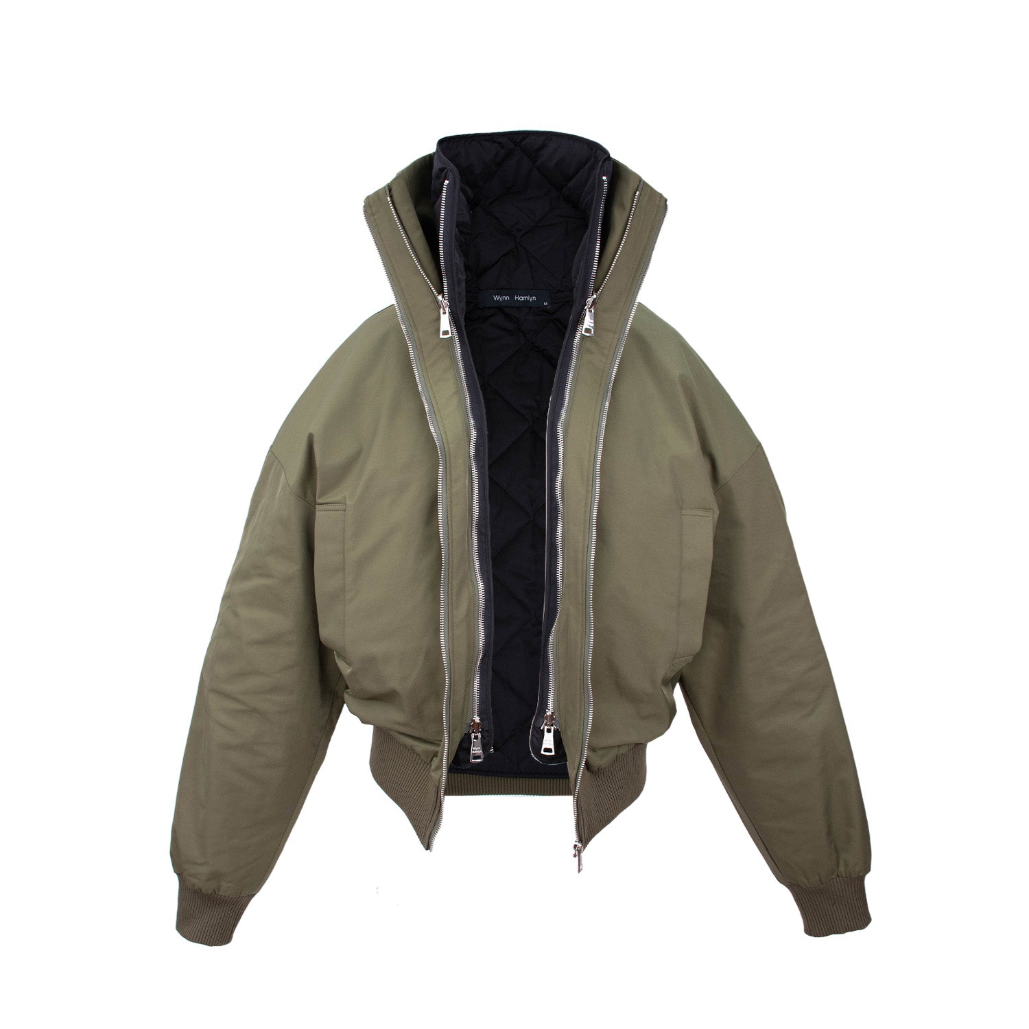 Wynn Hamlyn - Double Layer Quilted Bomber Jacket - Khaki