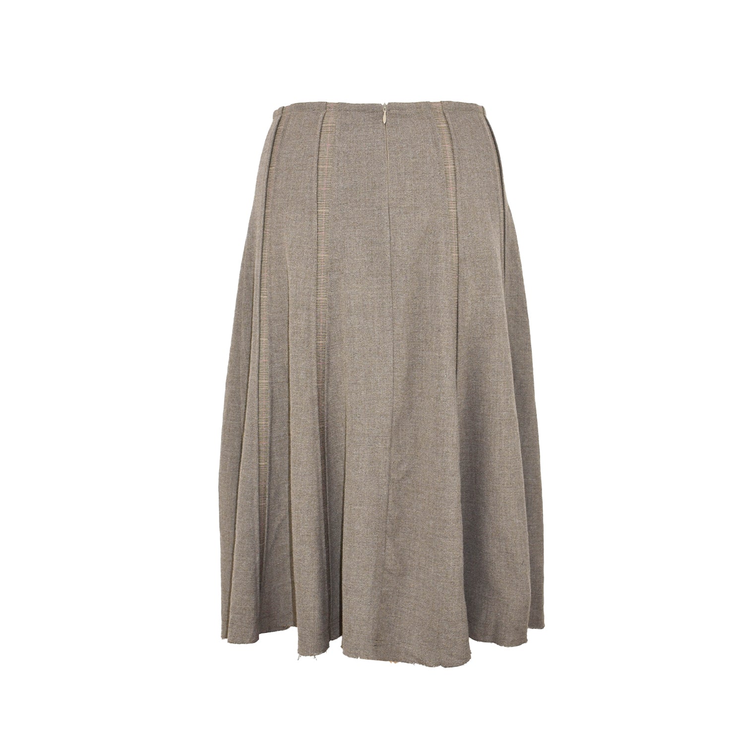 back of greta garmel grey mid length_skirt