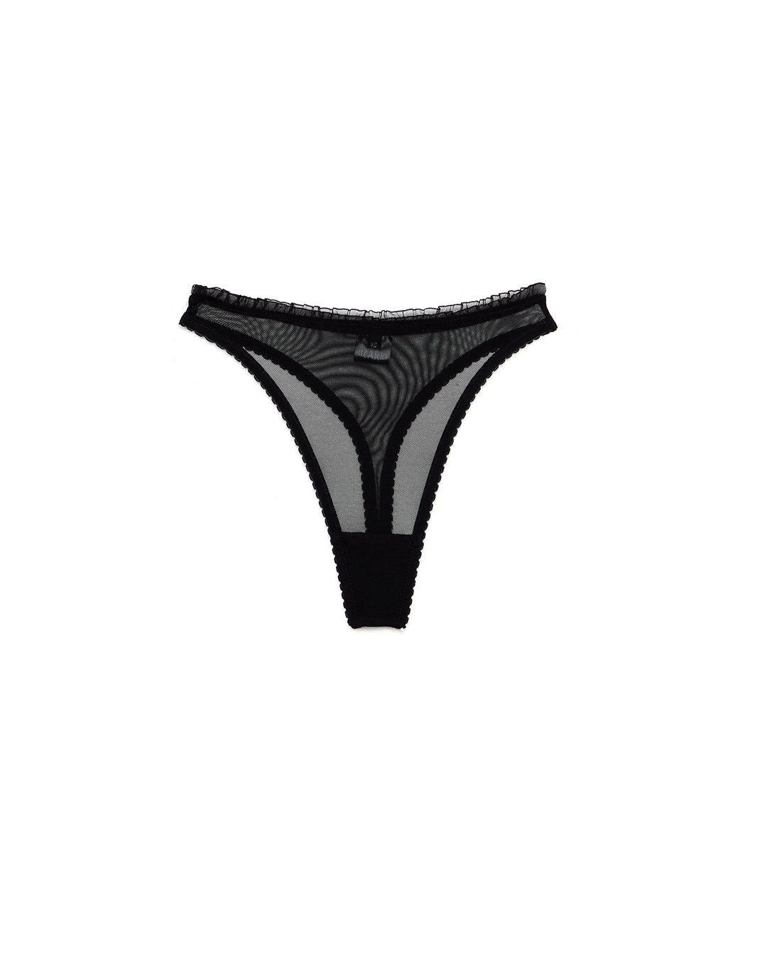 Black mesh thong made by Australian emerging designer called Bizarre. Sold in Melbourne clothing boutique, Error404store.