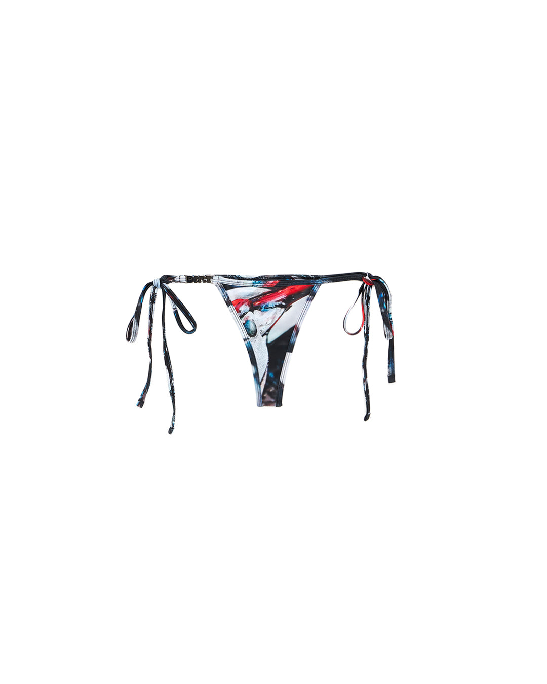 Dirt- Bikini Bottom Urchin Print - Error404store. Bikini bottoms with red, blue and grey 'coral' print. Made by Bali based emerging designers called Dirt. Sold in Melbourne clothing boutique called Error404store.