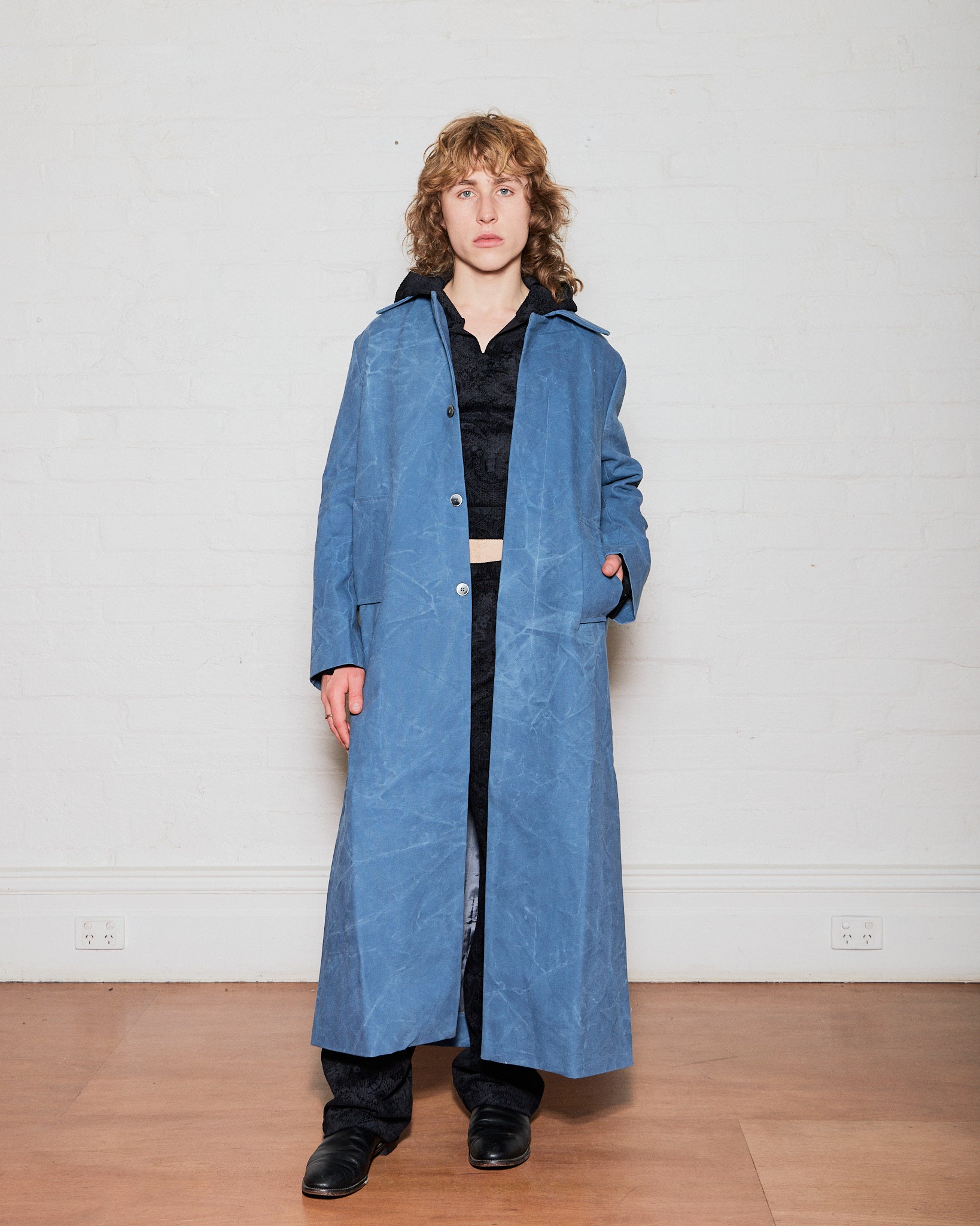 SERAPIS - Salt Dyed Blue Trench Coat - Error404store