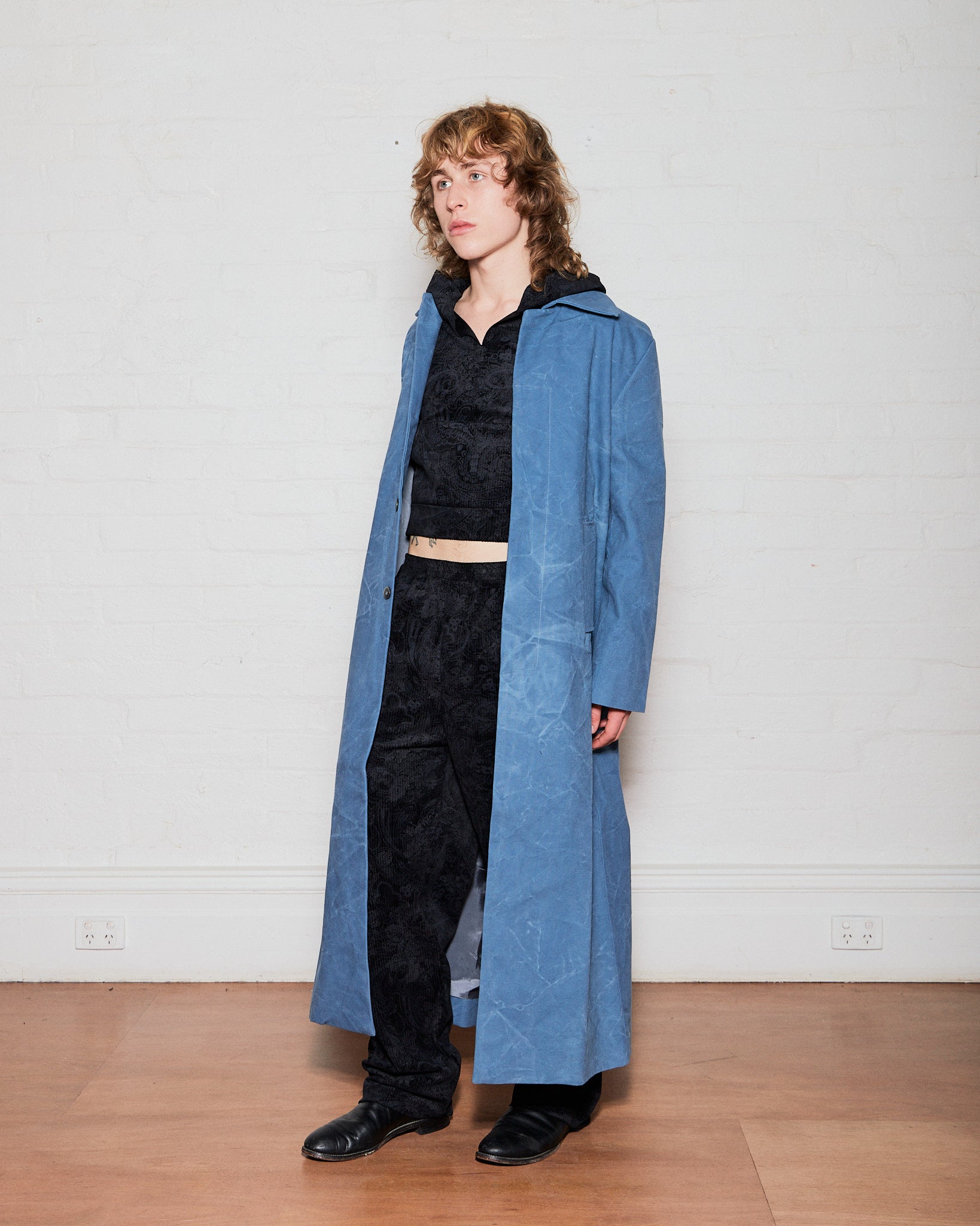 SERAPIS - Salt Dyed Blue Trench Coat - Error404store